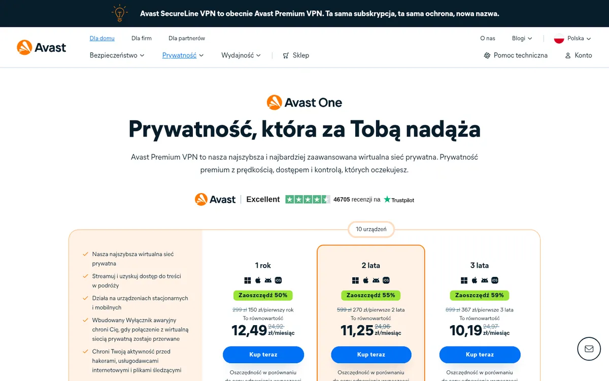 Strona główna Avast Premium VPN na komputerze – w teście: najlepszy VPN w Polsce