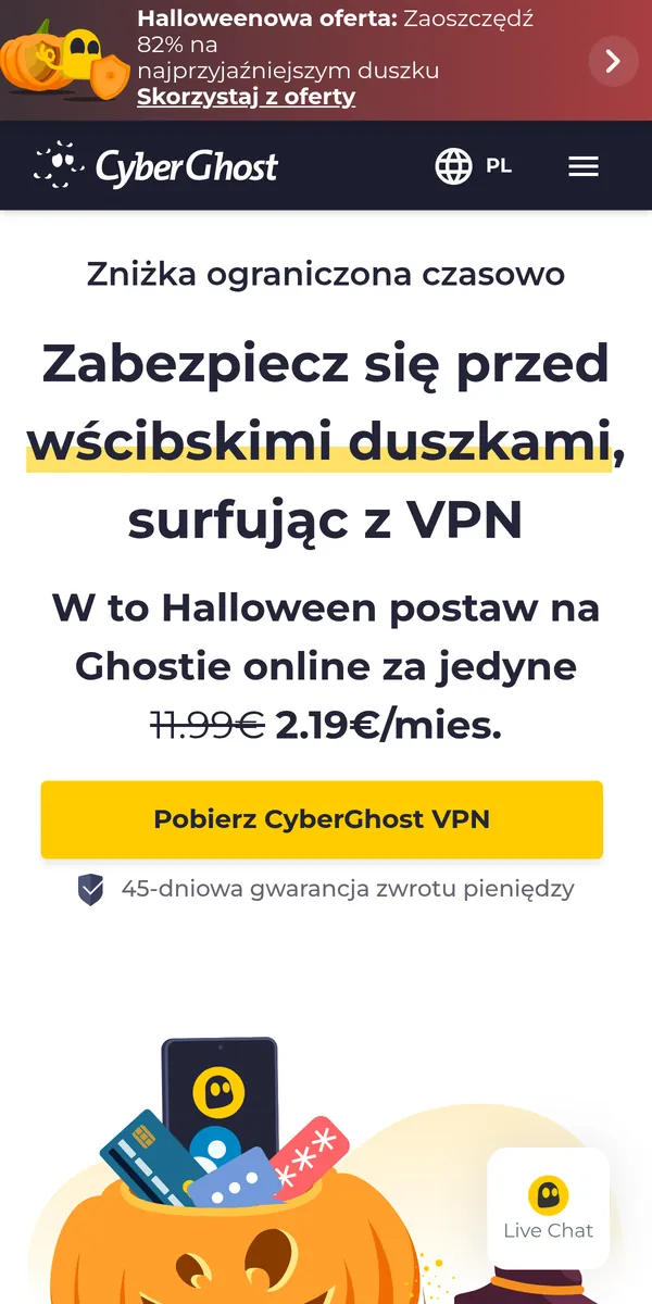 Strona główna CyberGhost w telefonie – w teście: najlepszy VPN w Polsce