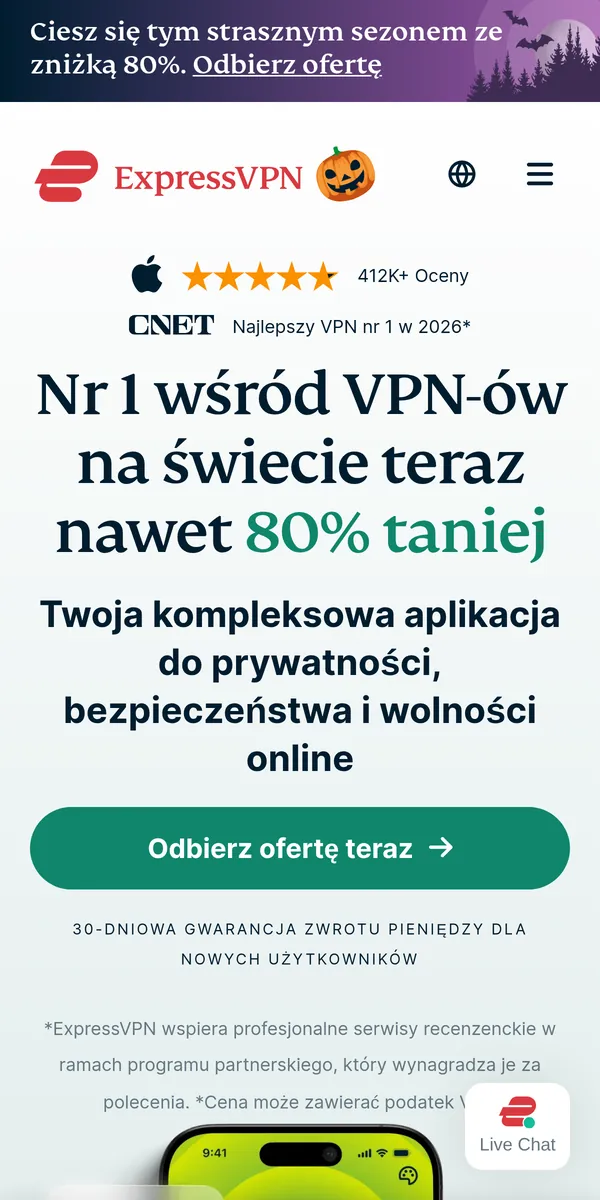 Strona główna ExpressVPN w telefonie – w teście: najlepszy VPN w Polsce