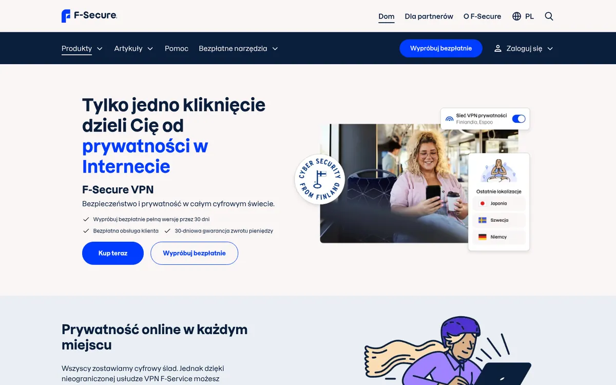 Strona główna F-Secure VPN na komputerze – w teście: najlepszy VPN w Polsce