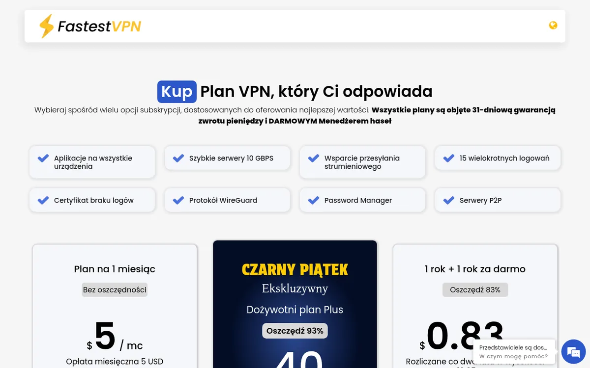 Cennik FastestVPN – w teście: najlepszy VPN w Polsce