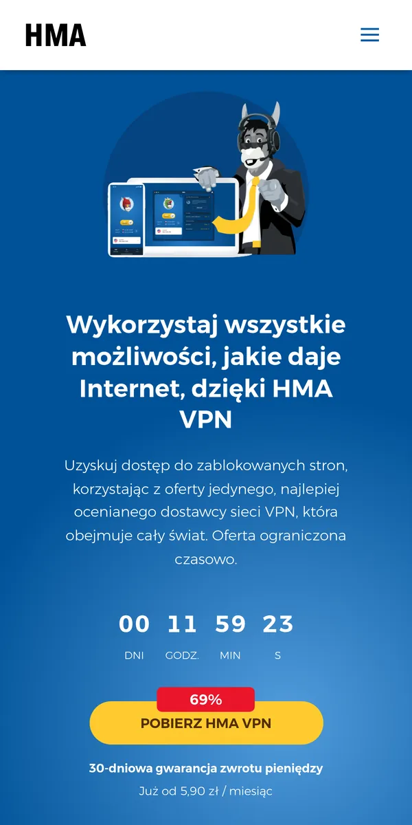Strona główna HMA w telefonie – w teście: najlepszy VPN w Polsce