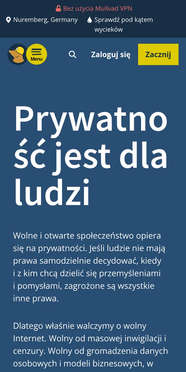 Strona główna Mullvad w telefonie – w teście: najlepszy VPN w Polsce
