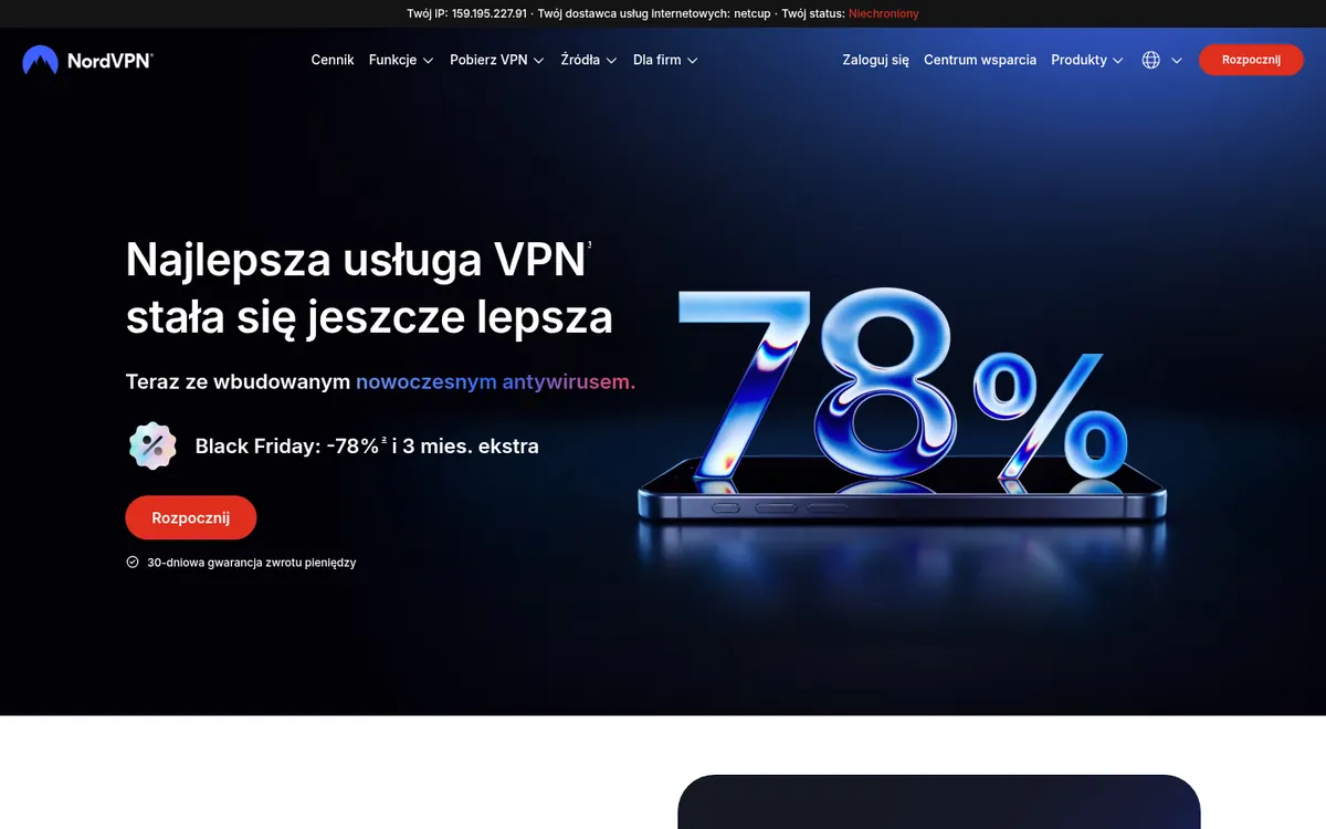 Strona główna NordVPN, numeru jeden w naszym rankingu najlepszy vpn