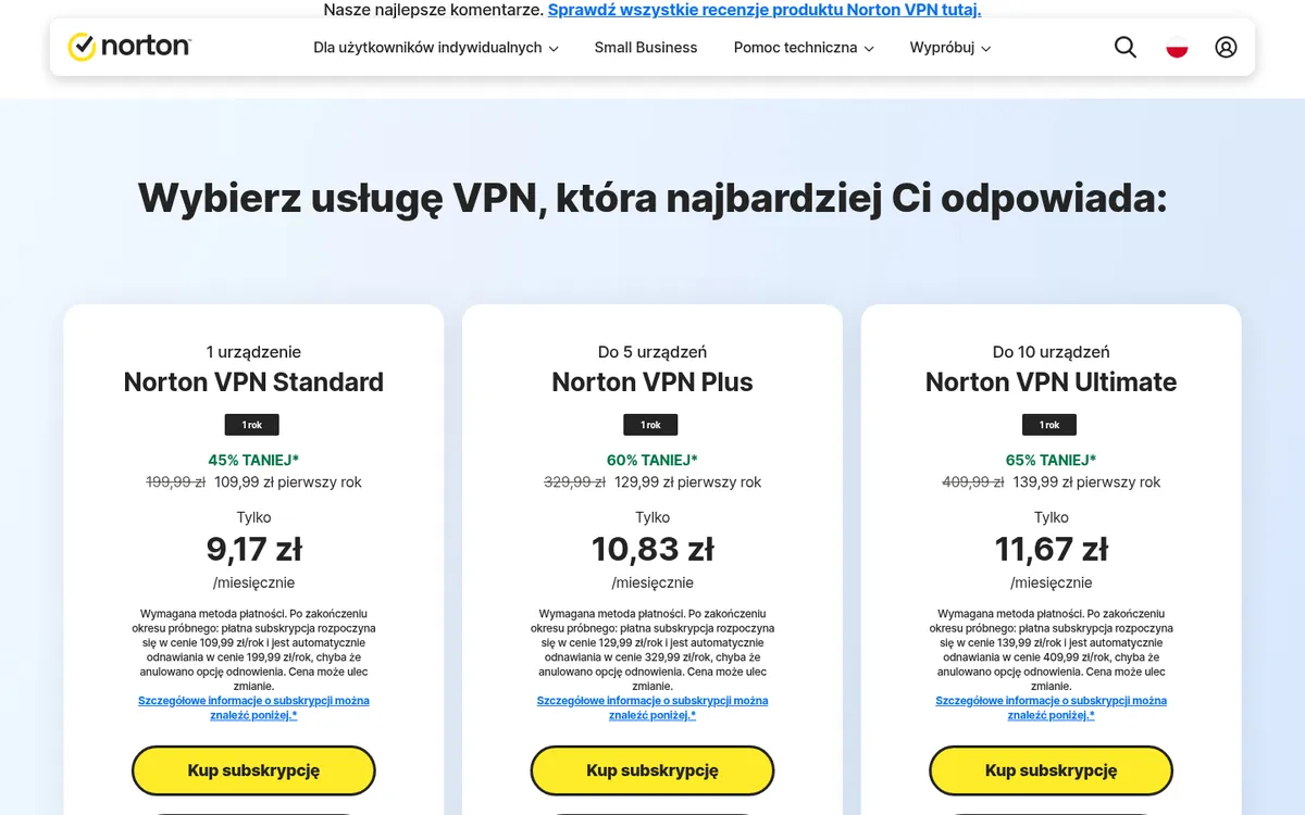 Cennik Norton VPN – w teście: najlepszy VPN w Polsce
