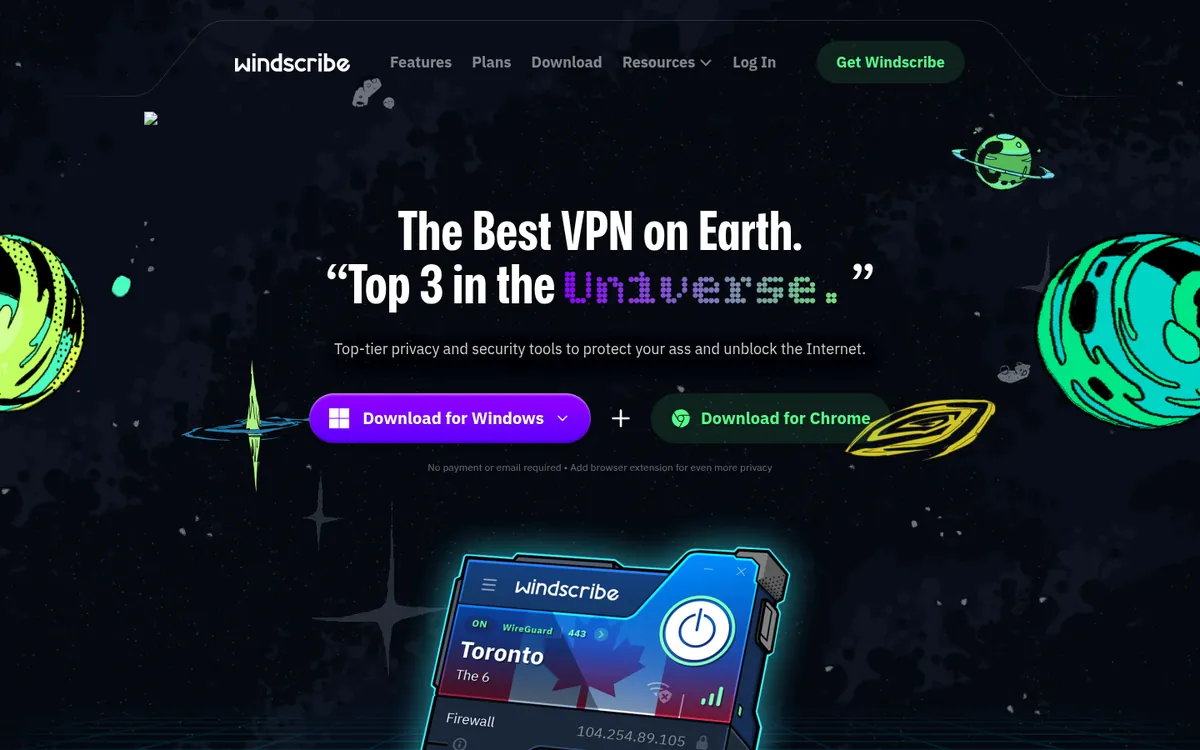 Strona główna Windscribe na komputerze – w teście: najlepszy VPN w Polsce